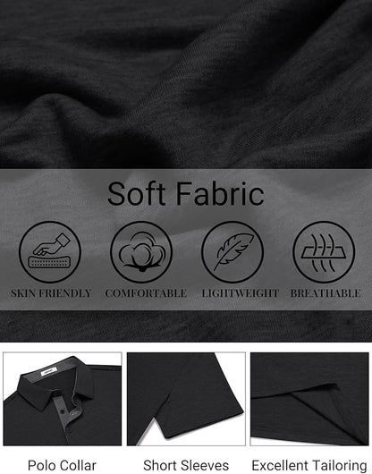 COOFANDY Mens Polo Shirts Short Sleeve Casual Summer Polo Tee Classic Collared Golf Stylish Tops