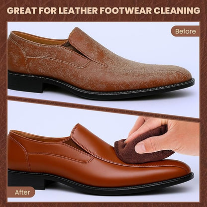 10 Pcs Shine Shoes Cloth Kit Polish Dauber Applicators Cleaning Leather Shoes Boots Microfiber Care Cloths Suede Cleaner