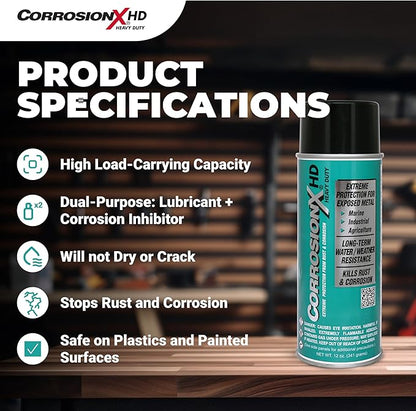 CorrosionX Heavy Duty Anti Rust Spray, Dripless Self-Healing Corrosion Inhibitor with Waterproof Barrier for Marine, Agricultural & Industrial Equipment in Harsh, Saltwater Environments, 1 Gallon