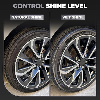 Carfidant Ultimate Tire Shine Gallon - Black Satin Shine - New Look Tire Dressing and Rubber Protectant - Long-Lasting with Non-Grease and No Sling - 128 fl. oz.