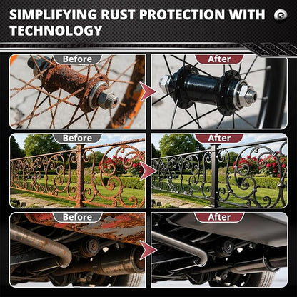 DWIL Rust Converter for Metal, 2 in 1 Rust Converter Paint and Primer, Converts Rust to Long-Lasting Protective Coating, Anti Rust and Rust Prevention Paint, No Sanding or Primer Needed, Black, 32 oz
