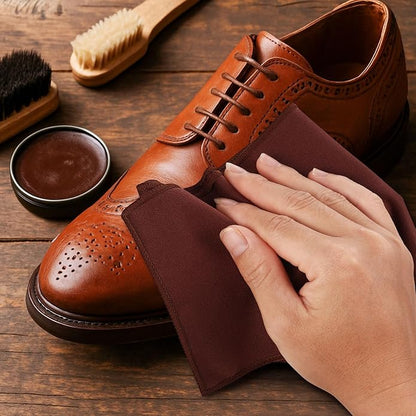 10 Pcs Shine Shoes Cloth Kit Polish Dauber Applicators Cleaning Leather Shoes Boots Microfiber Care Cloths Suede Cleaner