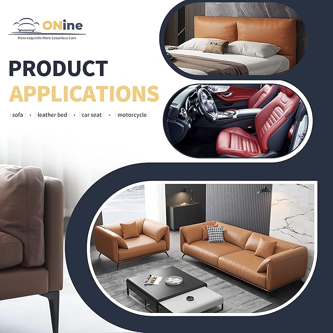 ONine Leather Repair Patch，Leather Repair Tape, 16 x 90 inches Leather Repair Patch for Furniture,Vinyl Repair Kit，Leather Couch Patch，for Sofas, Furniture, Car Seats, Office Chairs(Black)