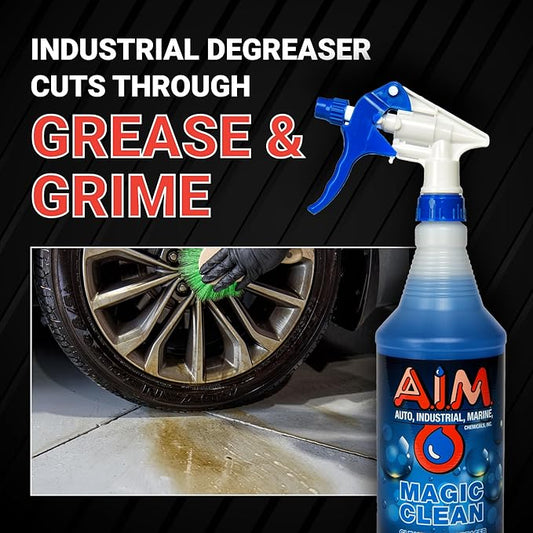 AIM Chemicals Magic Clean Multipurpose Cleaner - Industrial & Car Detailing - Cleans Cars, Trucks, SUVs, Boats, RVs - Effective Wheel & Tire Cleaner - Powerful Degreaser - Heavy Duty Use, 1 Gal