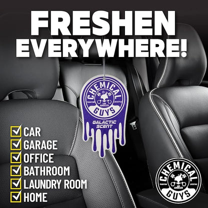 Chemical Guys Hanging Air Freshener, Galactic Scent 12 Pack, Great for Cars, Trucks, SUVs, RVs, Home, Garage, Workspace, Dorm Room & More (4 x 3 Packs) - AIR42304