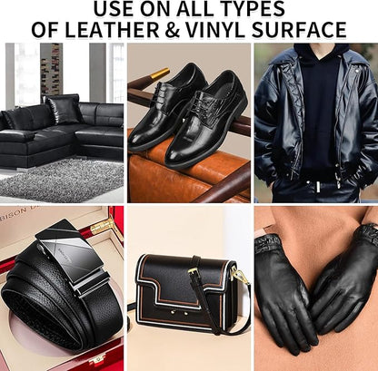 Leather Recoloring Balm Black Leather Color Restorer for Couches,Leather Dye Paint Leather Color Restorer Leather Fade Scratch Repair for Car Seats Furniture Shoes Boots Purse Jacket Belt Gloves