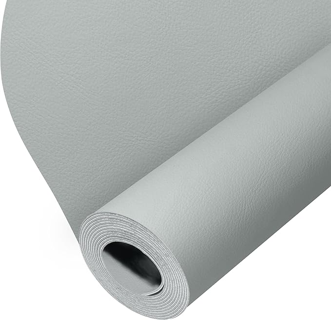 ONine Leather Repair Patch，Leather Repair Tape, 12 x 48 inches Leather Repair Patch for Furniture,Vinyl Repair Kit，Leather Couch Patch，for Sofas, Furniture, Car Seats(Blue Gray-Litchi Grain)