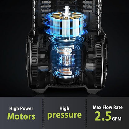 5000 Max Adjustable PSI Pressure Washer, 2 Max GPM Power Washer with 33 FT Hose Reel, Steel Wand, 500ml Foam Cannon, 4-Nozzle Set, Electric Pressure Washer for Cars, Fences, Patios