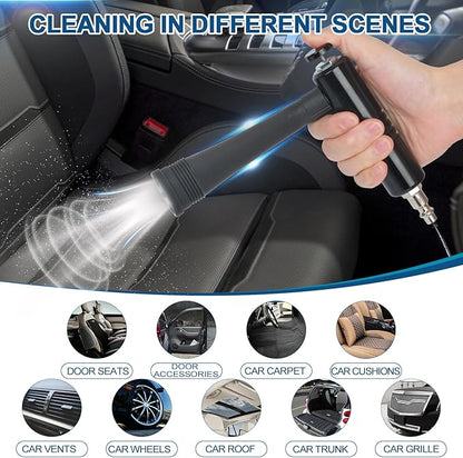 Senduzll Tornado Car Cleaning Gun, Dry Car Detailing Tools, Aluminum Alloy Bearing Nozzlefor, Car Quickly Blasts Dirt and Dust Works with Air Compressor (Gray)