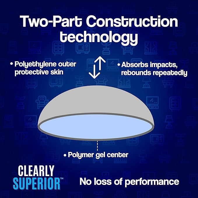 Clearly Superior Heavy Duty Wall Protectors - Large 4 Pack Rectangle 4" x 2" x .30" - Shields & Quiets Doors, Large Furniture, Bedframes, Appliances - Reusable and Easy to Apply Polymer Gel Bumpers