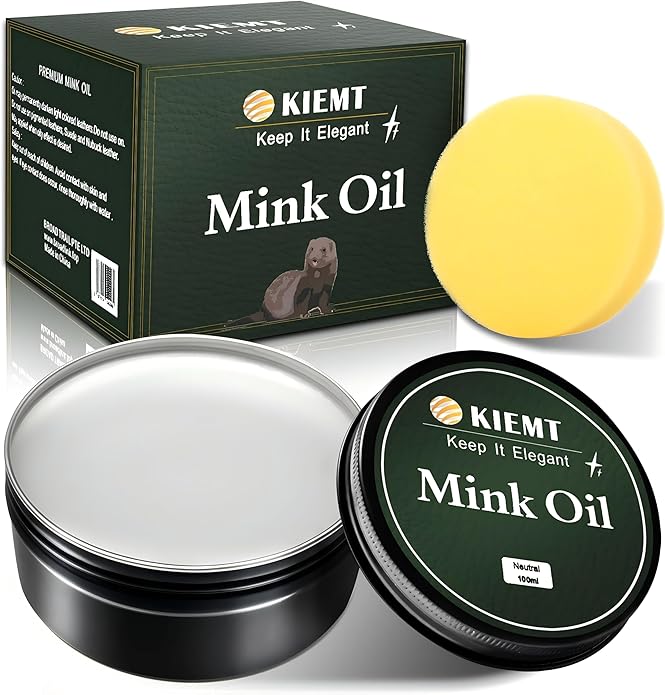 KIEMT Premium Mink Oil Leather Conditioner & Cleaner - All-in-One Leather Care Kit for Boots, Shoes, Sofas, and More!