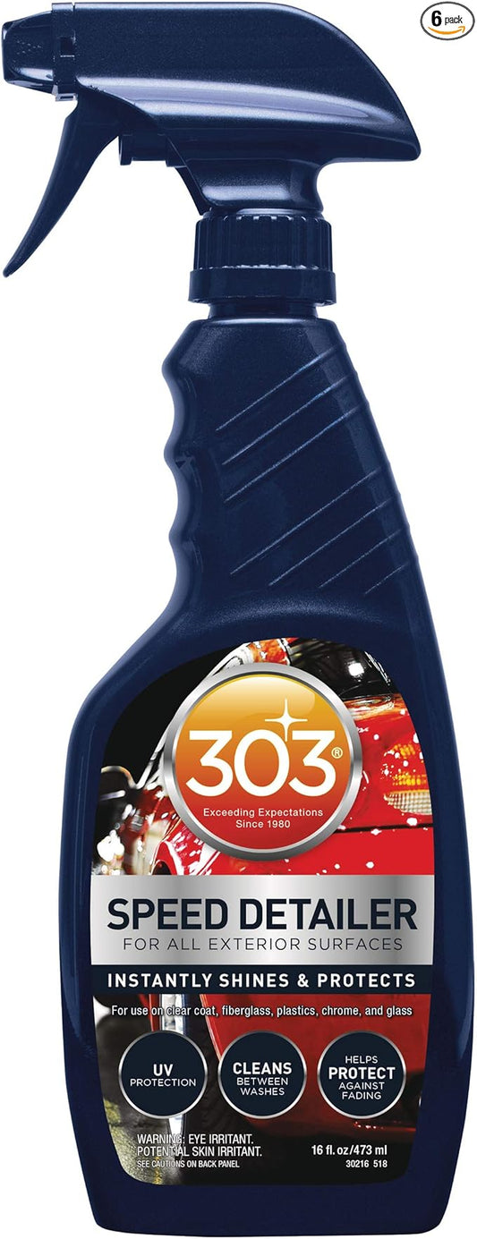 303 Products (30216-6PK) Products Automotive Speed Detailer - For All Exterior Surfaces - Instantly Shines And Protects - Cleans Between Washes - UV Protection, 16 fl oz 6 Pack