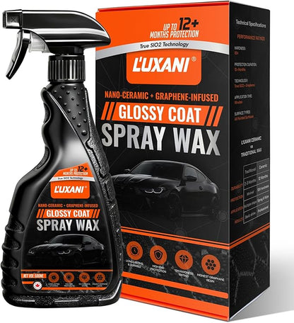 L’UXANI Graphene Ceramic Spray Coating | Advanced Graphene Technology | Professional Hydrophobic Top Coat for Cars, Motorcycles, RVs & Boats | Deep Gloss, Easy Application, Long-Lasting Protection
