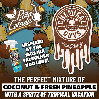 Chemical Guys Car Fresheners, Hanging Air Fresheners, Variety Scent Pack 12 Pack - for Cars, Home, Garage, Workspace, Dorm Room & More (4 x 3 Packs, Black Frost, Cherry, Pina Colada)
