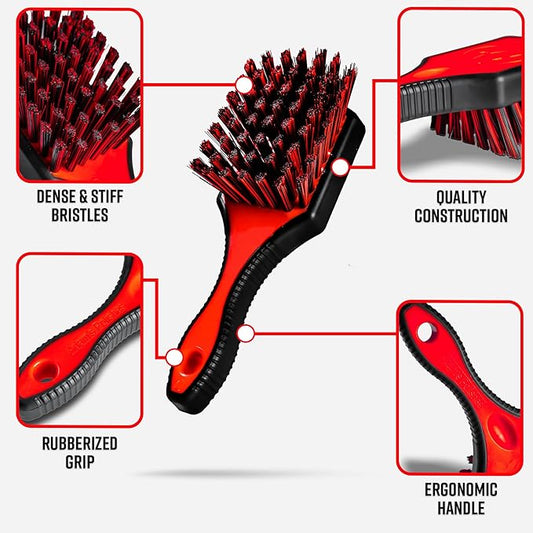 Adam's Polishes Tire Brush Premium Tire Brush for Car Detailing & Rubber Tire Car Cleaning| Use W/Tire Cleaner or All Purpose Cleaner & Before Tire Shine or Wheel Cleaner