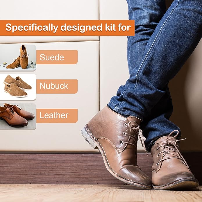 Aina Care Premium I Shoe Care Kit Cream Neutral - Shoe Polish for Leather, Suede & Nubuck Shoes - Shoe Shine Kit (1 Dauber Brush, 1 Horsehair Brush, 1 Microfiber Cloth), 1.69 oz, Transparent
