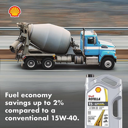 Shell Rotella T5 Synthetic Blend 10W-30 Motor Oil, 1 Gallon (3 Pack)