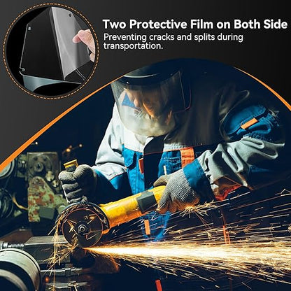 Feekoon 2 Pack Replacement Window Compatible with Jackson Safety MAXVIEW Premium Face Shield Mask, Face Shield Replacement Lens for Grinding, Cutting, Clear Tint, Polycarbonate, Uncoated
