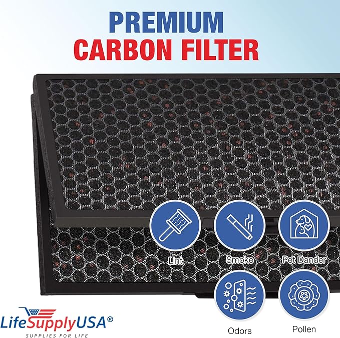 LifeSupplyUSA SmokeStop True HEPA + Carbon Filter | Compatible with Blueair Pro M, L, XL Air Purifiers - Replaces 102633/102634 / 102635