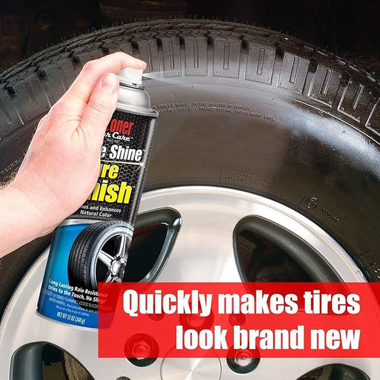 Stoner Car Care 91044-4PK Original More Shine Tire Finish – Tire Shine Spray for a Deep Matte Black Finish with Long-Lasting Rain-Resistant Protection, Non-Greasy No Sling – 12 oz (Pack of 4)