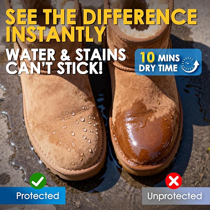 Tidybond Shoe Protector Spray 6.76 fl oz – Waterproof & Stain Repellent for Sneakers, Boots, Leather, Suede, Canvas & Fabric – Long-Lasting Shoe Waterproofing Spray