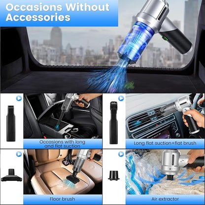 CHUMPOSH Car Vacuum Portable Cordless with 18000PA Super Suction, 4 in 1 Portable Air Blower/Car Vacuum 90°Foldable Handheld Rechargeable Brushless Motor, Gifts for Valentine's Day for Home, PC