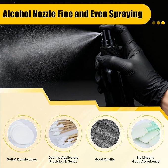 SFAED Card Care Clean Kit,17-in-1 Card Cleaning and Polishing Restoration Kit, Trading Card Cleaning Box with Cleaning Spray and Balck Nitrile Gloves, Suitable for Surface Card Care&Flatten Edges