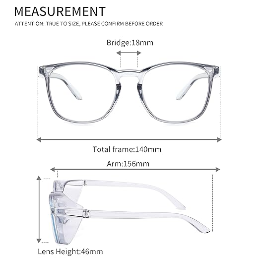 Alsenor Safety Glasses Anti Fog Goggles Protective Eyewear Blue Light Blocking Anti Dust UV Protection Glasses For Men Women (Blue)