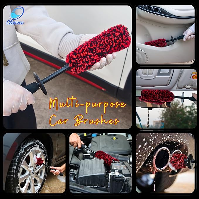 Premium Microfiber Wheel Brush | Soft Non-Metallic Rim Cleaner & Wheel Brush | 15 Inch Long Regular Size