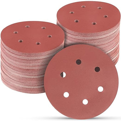 100 PCS 6 Inch Sanding Discs 1500 Grit, 6 Hole Hook and Loop Sandpaper, Round Orbital Sand Paper Discs for Sander