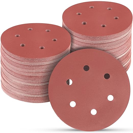 100 PCS 6 Inch Sanding Discs 1500 Grit, 6 Hole Hook and Loop Sandpaper, Round Orbital Sand Paper Discs for Sander