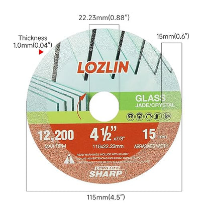 LOZLIN 3-Pack 4.5" Diamond Multi-Purpose Saw Blades - Heavy Duty Angle Grinder Discs for Cutting Marble/Quartz/Stone/Tile/Metal/Plastic (Nano-Diamond, 3)