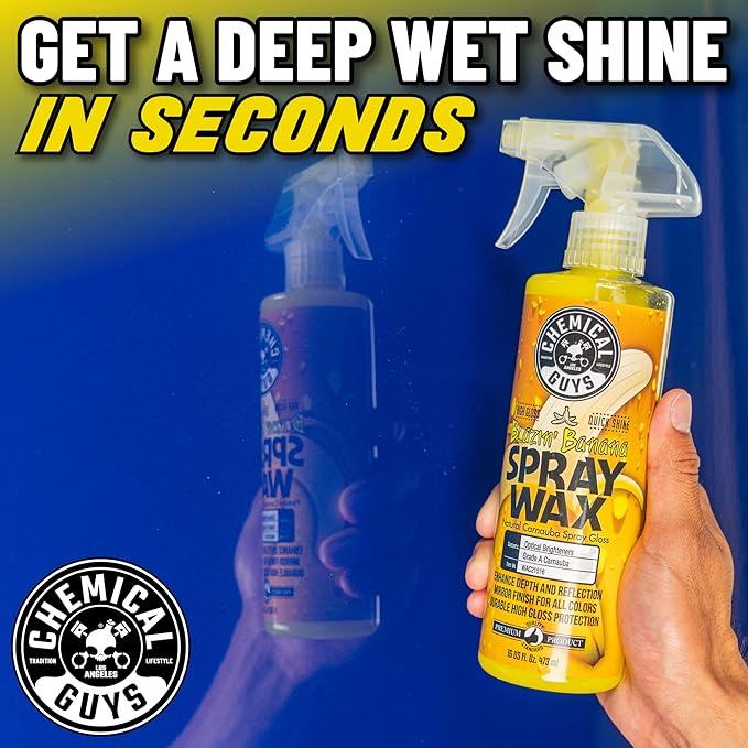 Chemical Guys Blazin' Banana Spray Wax, Natural Carnauba Gloss, Safe for Cars, Trucks, SUVs, RVs & More, Extra Large 32 fl oz