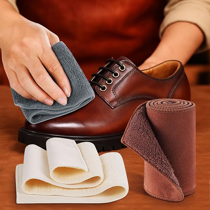 10 Pcs Shine Shoes Cloth Kit Polish Dauber Applicators Cleaning Leather Shoes Boots Microfiber Care Cloths Suede Cleaner