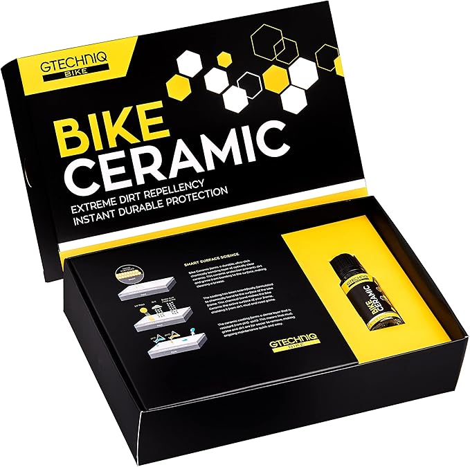 Gtechniq Bike Ceramic Kit, 4-Piece | Includes Frame Prep Spray, Ceramic Protector, Applicator and Microfiber Cloth, Extreme Dirt Repellent, Chemically-Bonding Coating, Up to 2 Years Protection