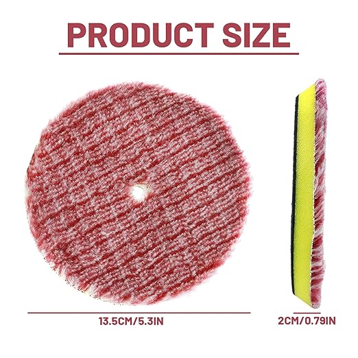 MDEOOSKY 5 Inch Polishing Pads, 2Pcs Coarse Wool Cutting Pad for Heavy Duty Car Polishing, Short Hair Buffing Wheel for Hook and Loop Backer