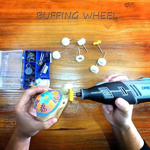 JIALUCONG 10pcs 1/8inch Cotton Polishing Buffing Wheel for Dremel Polishing Kit - Polishing Wheel or Silver Polish Wheel - Watch Polishing Kit - Jewelry Buffer Dremel