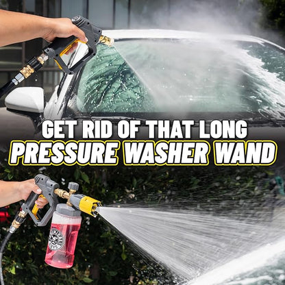 Chemical Guys Snubby Pressure Washer Gun with Foam Cannon Attachment - Short Handle for Gas and Electric Pressure Washers, Foam Sprayer Ideal for Car Washing, Detailing, and Home Cleaning Projects