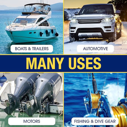 [1 Gallon] Concentrated Salt Remover + Corrosion Protection - Made in USA, Salt Cleaner Ideal for Boats, Cars, Marine Engine & Outboard Motor Flush, Washes Salt Away from Boat, Vehicles, & Trailers