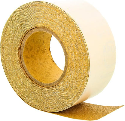 Dura-Gold Premium Gold 80 Grit PSA Longboard Sandpaper, 20 Yard Roll, 2-3/4" Wide, Self Adhesive Stickyback, Woodworking & Automotive Sandpaper Roll, Air File Sand Paper, Auto Sanding Blocks