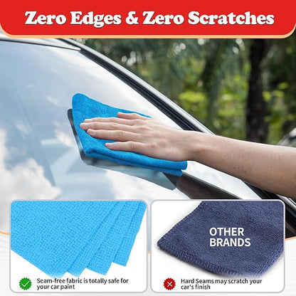 FIXSMITH Shop Towels, Microfiber Cleaning Cloth Bulk, 200 Pack Microfiber Towels for Cars, All-Purpose Absorbent Cleaning Rags, Dust Cloth for Automotive, Mechanic, Garage, Bar, 11.5 x 11.5 inch