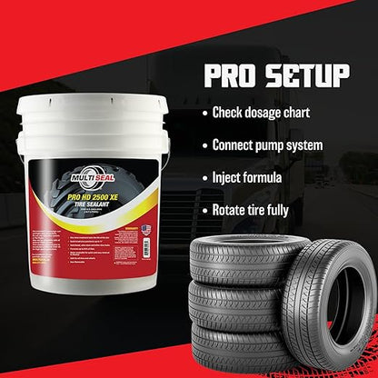 MULTI SEAL PRO HD 2500 XE Industrial-Grade Tire Sealant - Ethylene Glycol Formula - Heavy-Duty Protection - On/Off-Road Applications - Tubeless Tire Sealant - 5-Gallon Pail