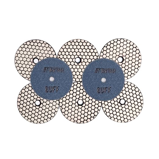 DT-DIATOOL Dry Diamond Polishing Pads 4 Inch for Granite Marble Quartz Stone Countertop Tiles 8 Pieces WBUFF