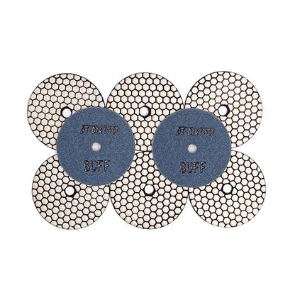 DT-DIATOOL Dry Diamond Polishing Pads 4 Inch for Granite Marble Quartz Stone Countertop Tiles 8 Pieces WBUFF