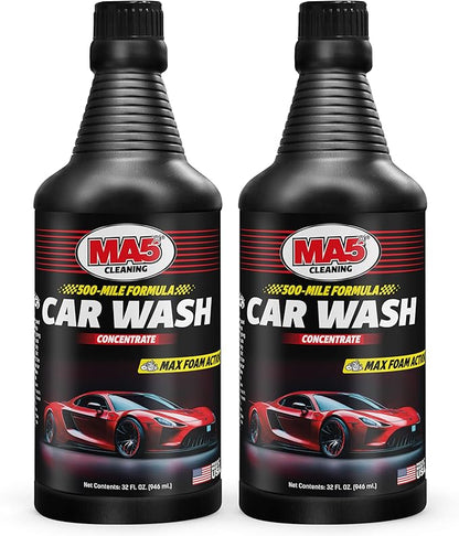 MA5X Heavy Duty Car Wash Soap | Concentrated, pH Balanced | High Performance Foaming Car Wash Soap | 32oz Bottle | Pack of 2