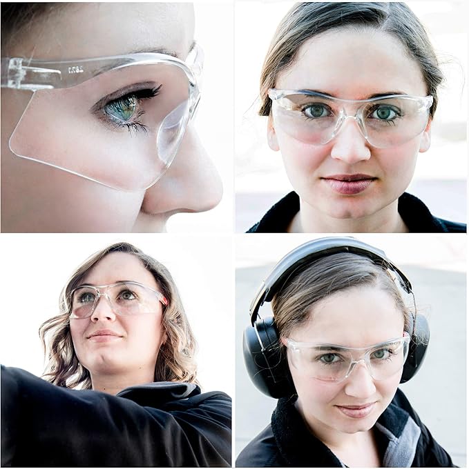 Clear Safety Glasses Eye Protection (1 Pair, 1 Case, 1 Neck cord) - Shooting, Sports Safety Goggles, Protective Eyewear For Men and Women.
