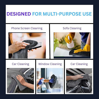 BlonBlon 8-Pack Microfiber Car Towels – Super Absorbent, Large Drying Towels for Cars (600 GSM, 16" x 12")