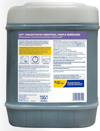 Zep Industrial Purple Cleaner and Degreaser Concentrate - 5 Gallon (Case of 1) R45815- Easy to Rinse Formula