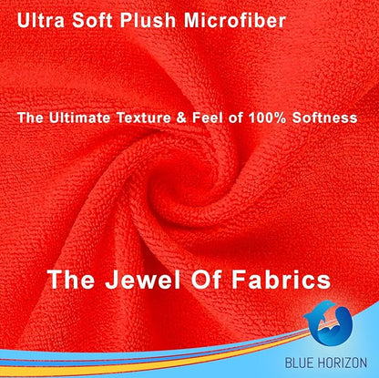 Microfiber Cleaning Towels, 3 Dozen Commercial and Household Bulk Pack, Ultra Soft Plush Wash-Cloths, Micro-fiber Detailing Cleaning Cloths for Car, Household and Commercial (Red, 16" x 16")