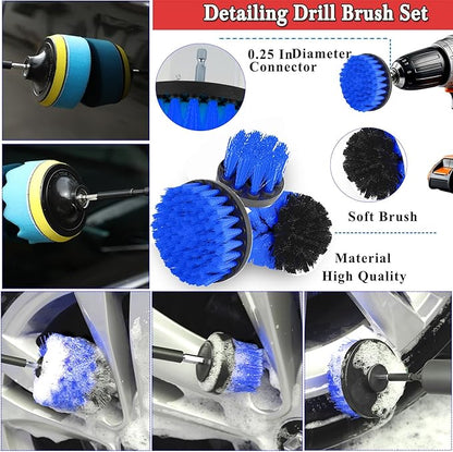 GASLIKE 63PCS Car Wash Cleaning Kit,Car Wash Brush with Long Handle,Car Detailing Kit with Foam Gun,Car Cleaning Supplies,Handheld Vacuum, Car Detailing Kit (63PCS)